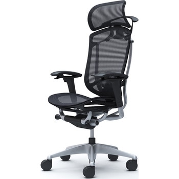 コンテッサセコンダ、可動肘、固定ヘッド、座メッシュ、ハンガー付、ランバー付、ブラックB、シルバー、脚シルバー、ウレタン オカムラ(岡村製作所)