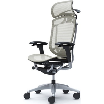 コンテッサセコンダ、可動肘、固定ヘッド、座メッシュ、ハンガー付、ランバー付、ブラックB、シルバー、脚シルバー、ウレタン オカムラ(岡村製作所)