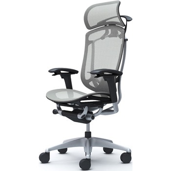 コンテッサセコンダ、可動肘、固定ヘッド、座メッシュ、ハンガー付、ランバー付、ブラックB、シルバー、脚シルバー、ウレタン オカムラ(岡村製作所)