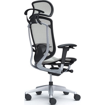 コンテッサセコンダ、可動肘、固定ヘッド、座メッシュ、ハンガー付、ランバー付、ブラックB、シルバー、脚シルバー、ウレタン オカムラ(岡村製作所)