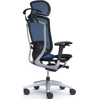 コンテッサセコンダ、可動肘、固定ヘッド、座メッシュ、ハンガー付、ランバー付、ブラックB、シルバー、脚シルバー、ウレタン オカムラ(岡村製作所)