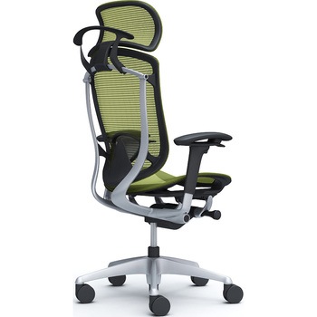 コンテッサセコンダ、可動肘、固定ヘッド、座メッシュ、ハンガー付、ランバー付、ブラックB、シルバー、脚シルバー、ウレタン オカムラ(岡村製作所)