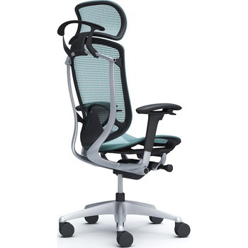 コンテッサセコンダ、可動肘、固定ヘッド、座メッシュ、ハンガー付、ランバー付、ブラックB、シルバー、脚シルバー、ウレタン オカムラ(岡村製作所)