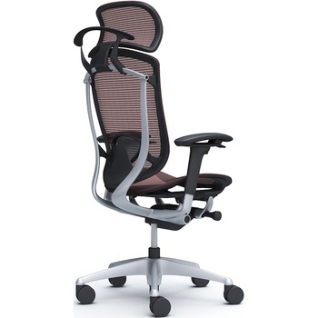 コンテッサセコンダ、可動肘、固定ヘッド、座メッシュ、ハンガー付、ランバー付、ブラックB、シルバー、脚シルバー、ウレタン オカムラ(岡村製作所)