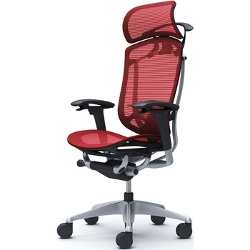 コンテッサセコンダ、可動肘、固定ヘッド、座メッシュ、ハンガー付、ランバー付、ブラックB、シルバー、脚シルバー、ウレタン オカムラ(岡村製作所)