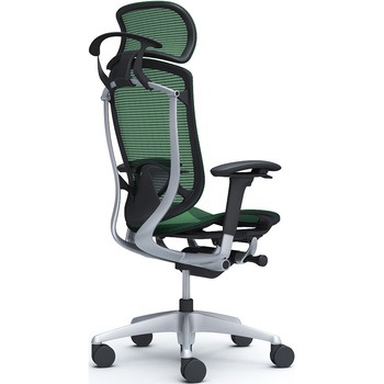 コンテッサセコンダ、可動肘、固定ヘッド、座メッシュ、ハンガー付、ランバー付、ブラックB、シルバー、脚シルバー、ウレタン オカムラ(岡村製作所)