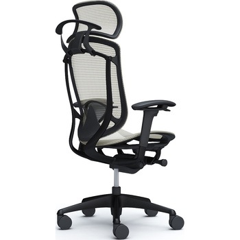 コンテッサセコンダ、可動肘、固定ヘッド、座メッシュ、ハンガー付、ランバー付、ブラックB、ブラック、脚ブラック、ウレタン オカムラ(岡村製作所)