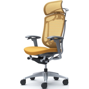 コンテッサセコンダ、可動肘、固定ヘッド、座クッション、ハンガー付、ランバー付、グレーB、シルバー、脚シルバー、ウレタン オカムラ(岡村製作所)