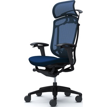 コンテッサセコンダ、可動肘、固定ヘッド、座クッション、ハンガー付、ランバー付、ブラックB、ブラック、脚ブラック、ウレタン オカムラ(岡村製作所)