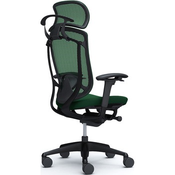 コンテッサセコンダ、可動肘、固定ヘッド、座クッション、ハンガー付、ランバー付、ブラックB、ブラック、脚ブラック、ウレタン オカムラ(岡村製作所)