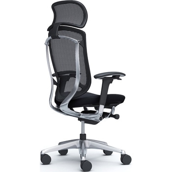 コンテッサセコンダ、可動肘、固定ヘッド、座クッション、ハンガー無、ランバー無、ブラックB、ポリッシュ、脚ポリッシュ、ウレタン - オカムラ(岡村製作所)