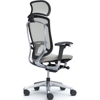 コンテッサセコンダ、可動肘、固定ヘッド、座クッション、ハンガー無、ランバー無、ブラックB、ポリッシュ、脚ポリッシュ、ウレタン - オカムラ(岡村製作所)