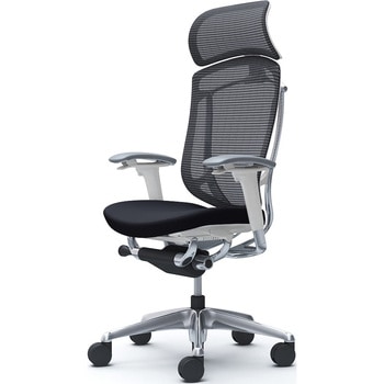 コンテッサセコンダ、可動肘、固定ヘッド、座クッション、ハンガー無、ランバー無、ホワイトB、ポリッシュ、脚ポリッシュ、ウレタン オカムラ(岡村製作所)