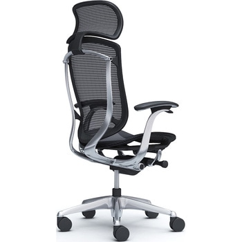 コンテッサセコンダ、固定肘、固定ヘッド、座メッシュ、ハンガー無、ランバー無、ブラックB、ポリッシュ、脚ポリッシュ、ウレタン オカムラ(岡村製作所)