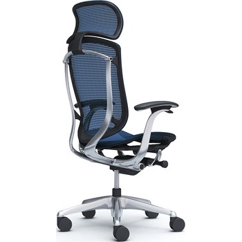 コンテッサセコンダ、固定肘、固定ヘッド、座メッシュ、ハンガー無、ランバー無、ブラックB、ポリッシュ、脚ポリッシュ、ウレタン オカムラ(岡村製作所)