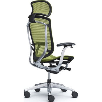 コンテッサセコンダ、固定肘、固定ヘッド、座メッシュ、ハンガー無、ランバー無、ブラックB、ポリッシュ、脚ポリッシュ、ウレタン オカムラ(岡村製作所)