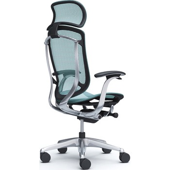 コンテッサセコンダ、固定肘、固定ヘッド、座メッシュ、ハンガー無、ランバー無、ブラックB、ポリッシュ、脚ポリッシュ、ウレタン オカムラ(岡村製作所)