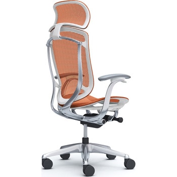 コンテッサセコンダ、固定肘、固定ヘッド、座メッシュ、ハンガー無、ランバー無、ホワイトB、ポリッシュ、脚ポリッシュ、ウレタン オカムラ(岡村製作所)