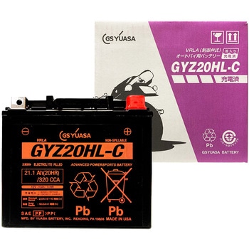 シールド型 バイク用バッテリー 液入り充電済み GSユアサ