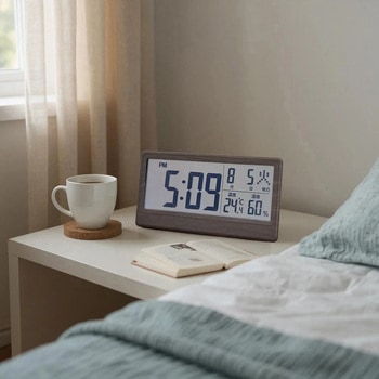 温湿度表示付き電波時計 アデッソ