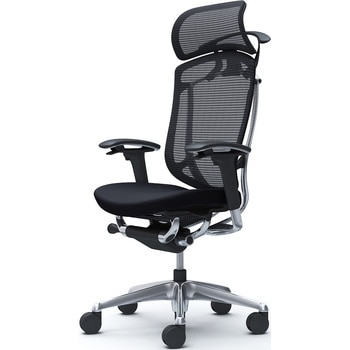 コンテッサセコンダ、可動肘、固定ヘッド、座クッション、ハンガー付、ランバー無、ブラックB、ポリッシュ、脚ポリッシュ、ウレタン オカムラ(岡村製作所)