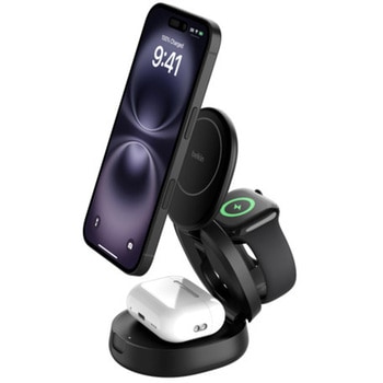 Belkin Qi2 3 in 1 ワイヤレス充電スタンド ブラック BELKIN(ベルキン)