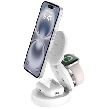 Belkin Qi2 3 in 1 ワイヤレス充電スタンド ホワイト BELKIN(ベルキン)