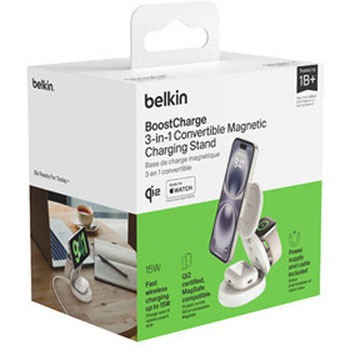 Belkin Qi2 3 in 1 ワイヤレス充電スタンド ホワイト BELKIN(ベルキン)