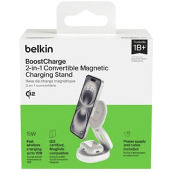 Belkin Qi2 2-in-1 ワイヤレス充電スタンド ホワイト BELKIN(ベルキン)