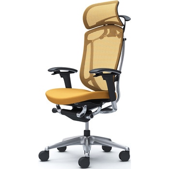 コンテッサセコンダ、可動肘、固定ヘッド、座クッション、ハンガー付、ランバー無、ブラックB、ポリッシュ、脚ポリッシュ、ウレタン オカムラ(岡村製作所)