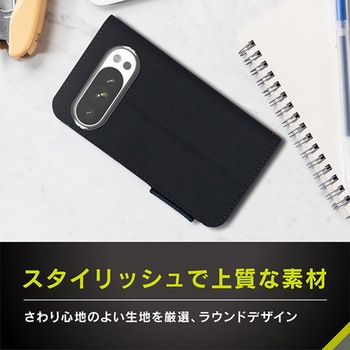 Google Pixel 10 / 10 Pro [FlipNote] 耐衝撃フリップノートケース ブラック トリニティ
