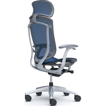 コンテッサセコンダ、固定肘、固定ヘッド、座メッシュ、ハンガー無、ランバー無、グレーB、シルバー、脚シルバー、ウレタン オカムラ(岡村製作所)