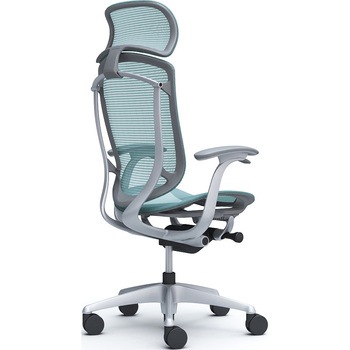 コンテッサセコンダ、固定肘、固定ヘッド、座メッシュ、ハンガー無、ランバー無、グレーB、シルバー、脚シルバー、ウレタン オカムラ(岡村製作所)