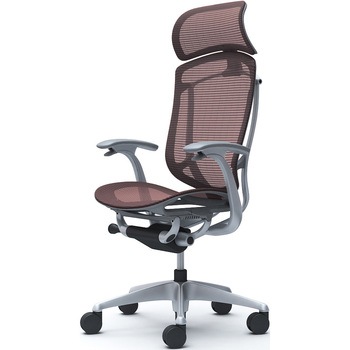 コンテッサセコンダ、固定肘、固定ヘッド、座メッシュ、ハンガー無、ランバー無、グレーB、シルバー、脚シルバー、ウレタン オカムラ(岡村製作所)