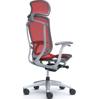 コンテッサセコンダ、固定肘、固定ヘッド、座メッシュ、ハンガー無、ランバー無、グレーB、シルバー、脚シルバー、ウレタン オカムラ(岡村製作所)