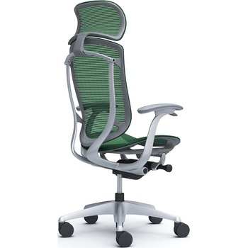 コンテッサセコンダ、固定肘、固定ヘッド、座メッシュ、ハンガー無、ランバー無、グレーB、シルバー、脚シルバー、ウレタン オカムラ(岡村製作所)