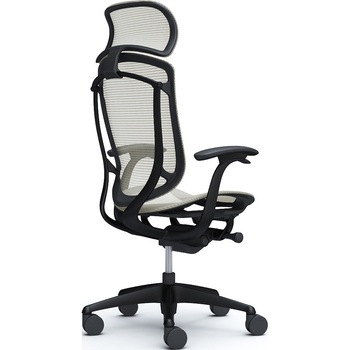 コンテッサセコンダ、固定肘、固定ヘッド、座メッシュ、ハンガー無、ランバー無、ブラックB、ブラック、脚ブラック、ウレタン - オカムラ(岡村製作所)