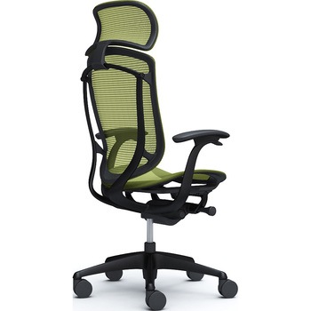 コンテッサセコンダ、固定肘、固定ヘッド、座メッシュ、ハンガー無、ランバー無、ブラックB、ブラック、脚ブラック、ウレタン オカムラ(岡村製作所)