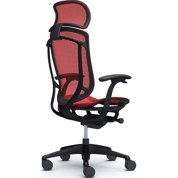 コンテッサセコンダ、固定肘、固定ヘッド、座メッシュ、ハンガー無、ランバー無、ブラックB、ブラック、脚ブラック、ウレタン オカムラ(岡村製作所)