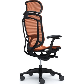 コンテッサセコンダ、固定肘、固定ヘッド、座メッシュ、ハンガー無、ランバー無、ブラックB、ブラック、脚ブラック、ウレタン オカムラ(岡村製作所)