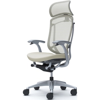 コンテッサセコンダ、固定肘、固定ヘッド、座クッション、ハンガー無、ランバー無、グレーB、シルバー、脚シルバー、ウレタン オカムラ(岡村製作所)