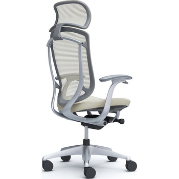 コンテッサセコンダ、固定肘、固定ヘッド、座クッション、ハンガー無、ランバー無、グレーB、シルバー、脚シルバー、ウレタン オカムラ(岡村製作所)