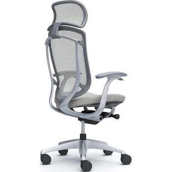 コンテッサセコンダ、固定肘、固定ヘッド、座クッション、ハンガー無、ランバー無、グレーB、シルバー、脚シルバー、ウレタン オカムラ(岡村製作所)