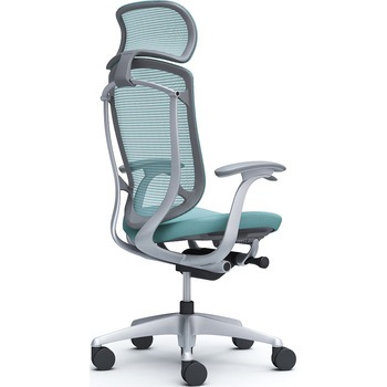 コンテッサセコンダ、固定肘、固定ヘッド、座クッション、ハンガー無、ランバー無、グレーB、シルバー、脚シルバー、ウレタン オカムラ(岡村製作所)