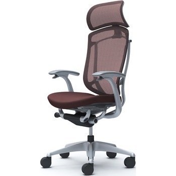 コンテッサセコンダ、固定肘、固定ヘッド、座クッション、ハンガー無、ランバー無、グレーB、シルバー、脚シルバー、ウレタン オカムラ(岡村製作所)