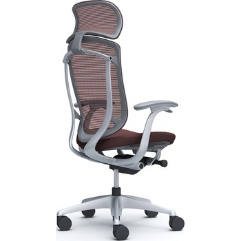 コンテッサセコンダ、固定肘、固定ヘッド、座クッション、ハンガー無、ランバー無、グレーB、シルバー、脚シルバー、ウレタン オカムラ(岡村製作所)