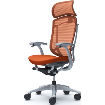 コンテッサセコンダ、固定肘、固定ヘッド、座クッション、ハンガー無、ランバー無、グレーB、シルバー、脚シルバー、ウレタン オカムラ(岡村製作所)