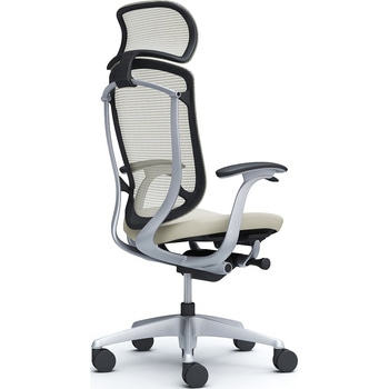 コンテッサセコンダ、固定肘、固定ヘッド、座クッション、ハンガー無、ランバー無、ブラックB、シルバー、脚シルバー、ウレタン - オカムラ(岡村製作所)