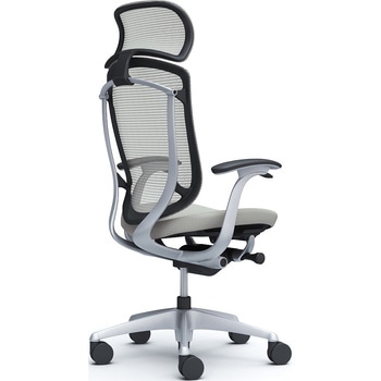 コンテッサセコンダ、固定肘、固定ヘッド、座クッション、ハンガー無、ランバー無、ブラックB、シルバー、脚シルバー、ウレタン - オカムラ(岡村製作所)