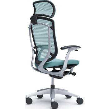 コンテッサセコンダ、固定肘、固定ヘッド、座クッション、ハンガー無、ランバー無、ブラックB、シルバー、脚シルバー、ウレタン オカムラ(岡村製作所)